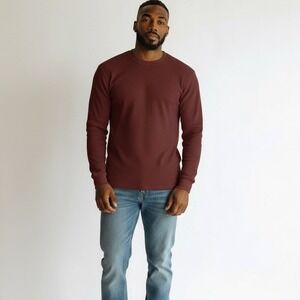 Gemrock Heavyweight Large Waffle Knit‎ Thermal Brown Cotton 5XL Men's